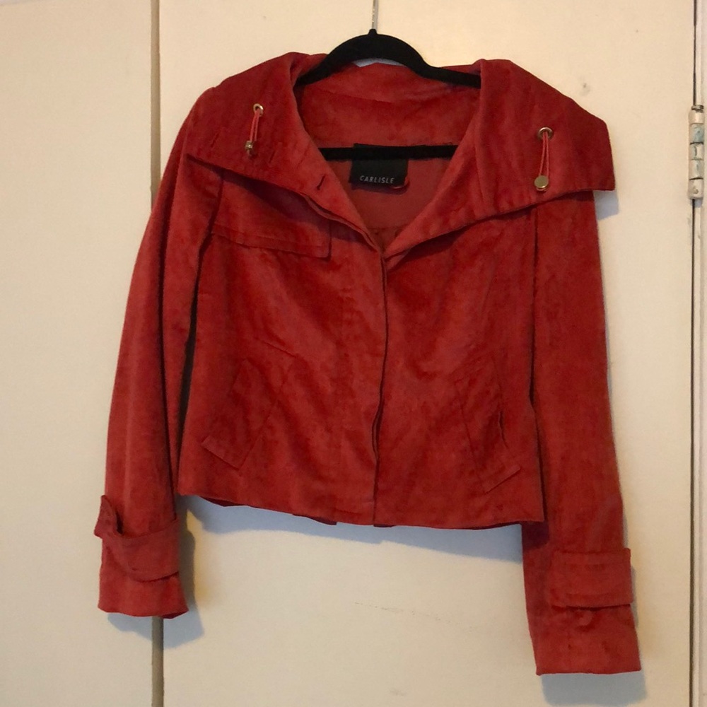 Carlisle red corduroy cropped jacket